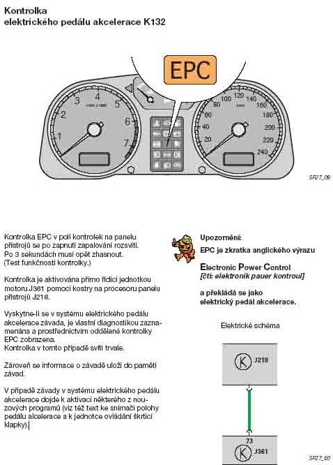 Kontrolka EPC co dělat aby nesvítila electronic power control